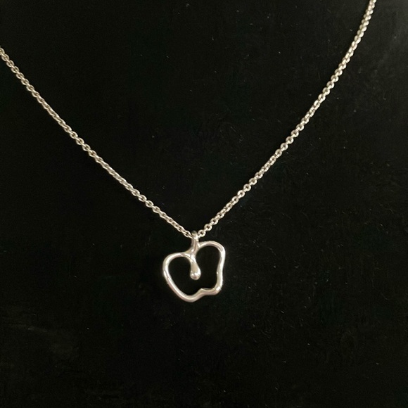 🩵 TIFFANY 🩵 and Co Elsa Peretti Apple pendant on Tiffany SS 16” chain - Picture 3 of 11